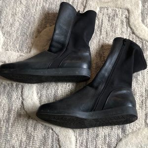 ARCHE leather black zip up boots